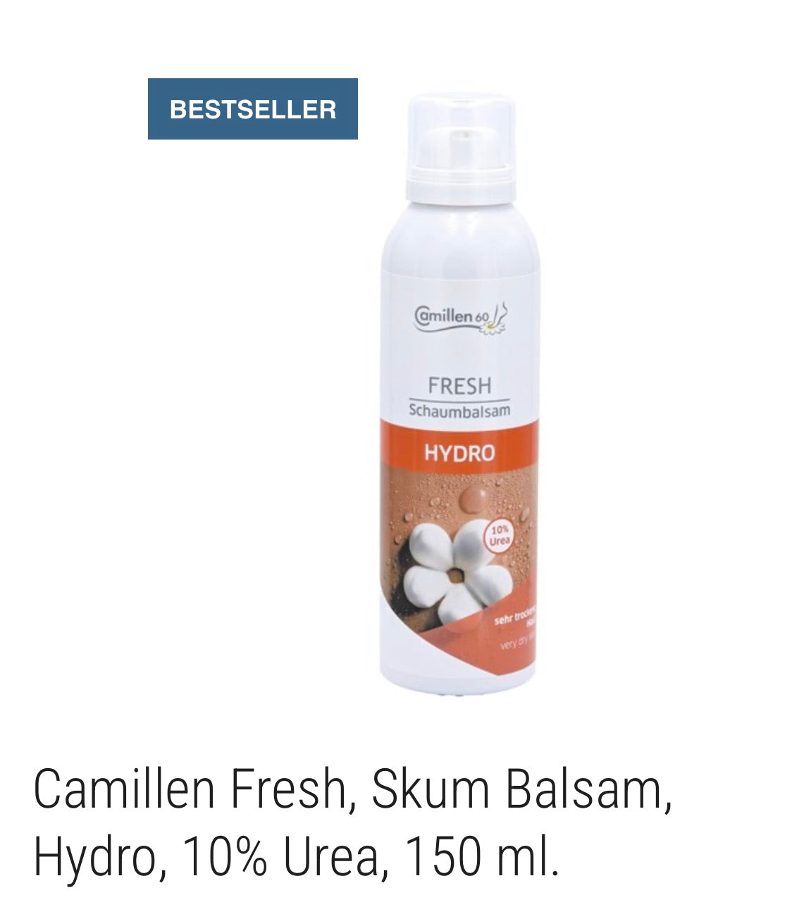 Camillen Fresh, Skum Balsam, Hydro, 10% Urea, 150 ml.