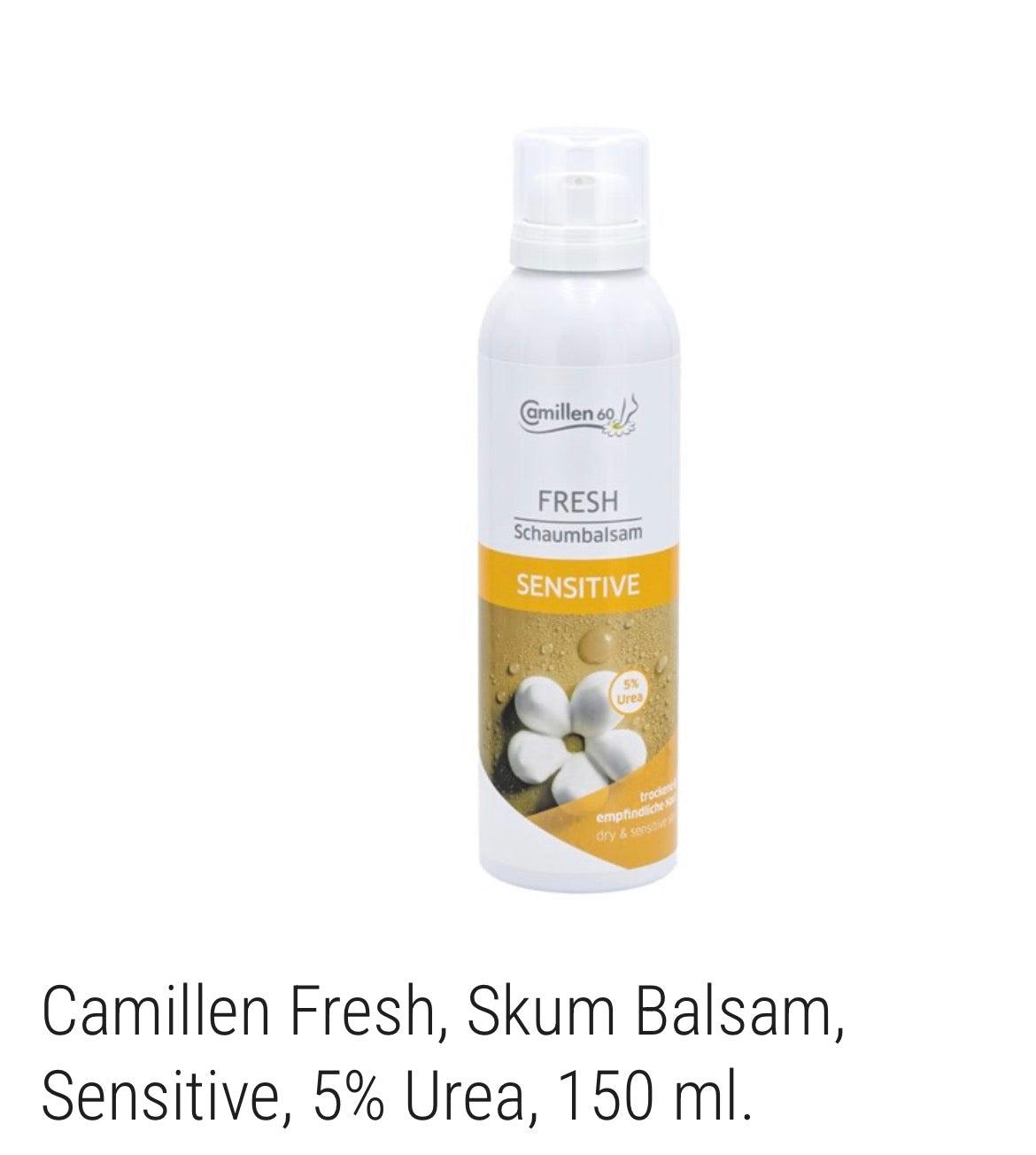 Camillen Fresh, Skum Balsam, Sensitiv, 5% Urea, 150 ml.